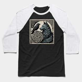 Vintage Wolf and Raven Baseball T-Shirt